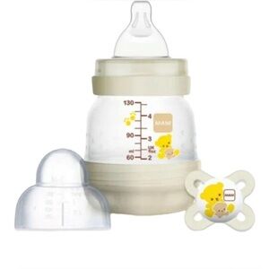 MAM Easy Start Anti Colic Bottle 4.5oz & Pacifier Set Newborn 2pc White
